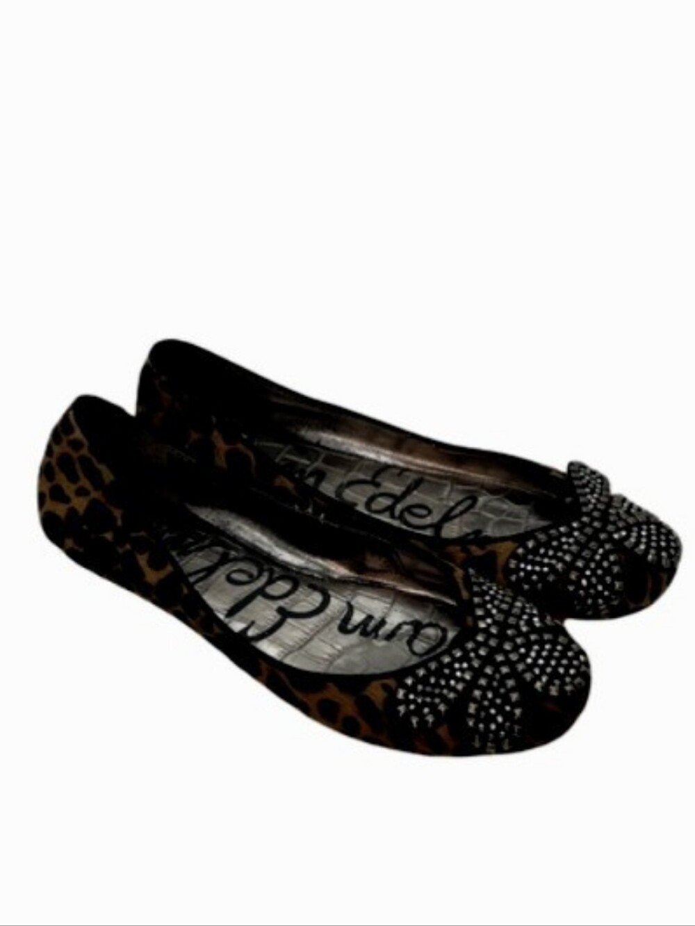 Sam Edelman Charleen Black Suede Studded Ballet Flats size 9.5